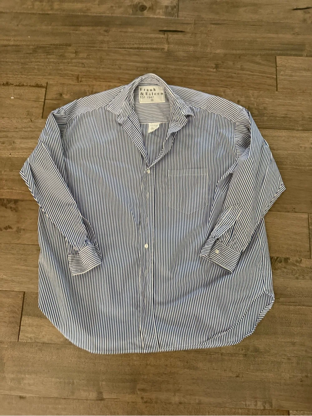 Frank & Eileen Navy and White Striped Button-Down Shirts - Picture 3 of 8